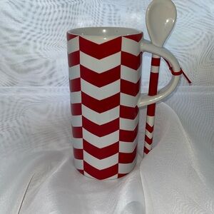 2013 Starbucks 8oz Cane cane mug With spoon NWT Hot Chocolate